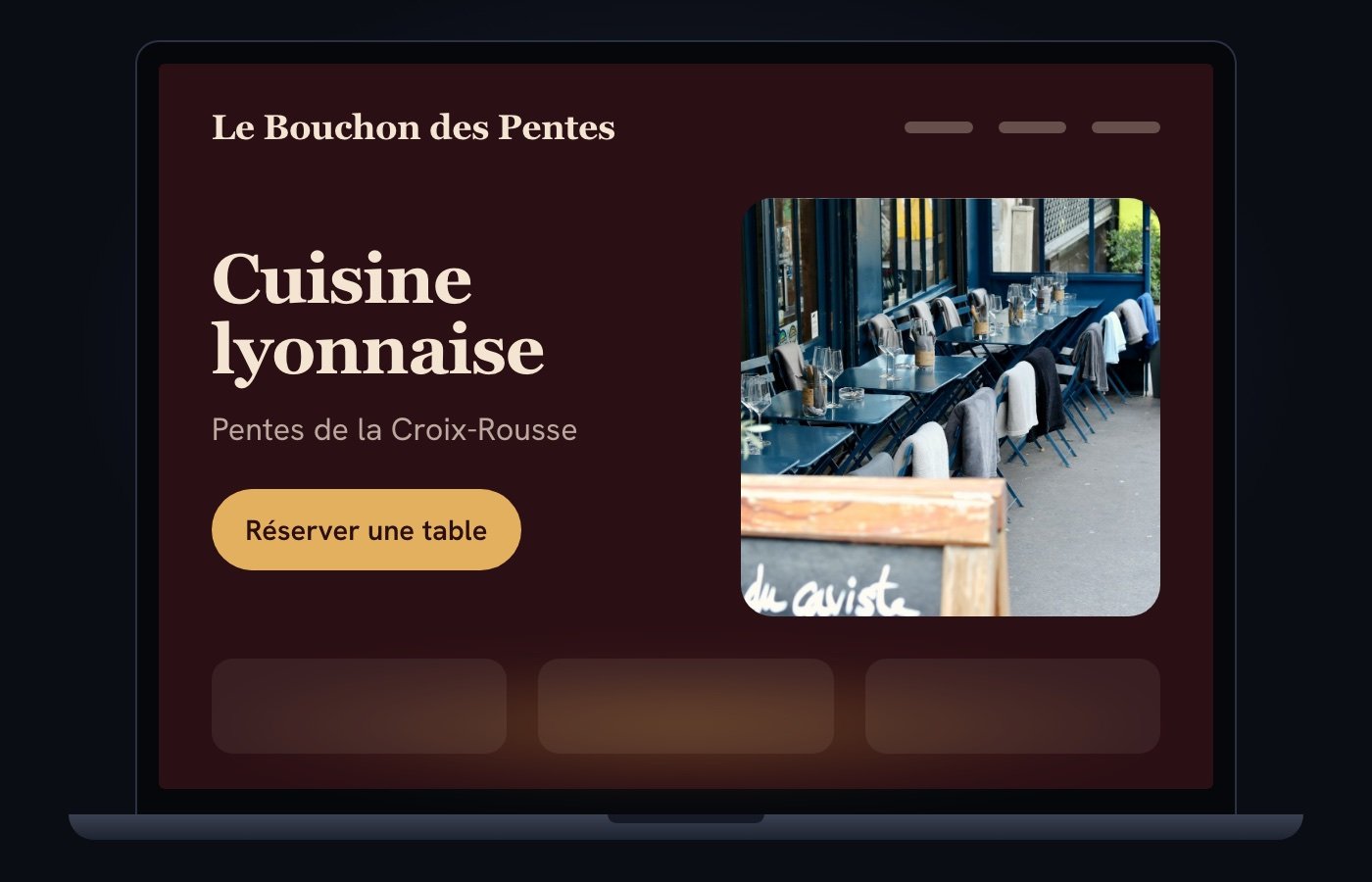 Le site de Le Bouchon des Pentes sur un ordinateur portable