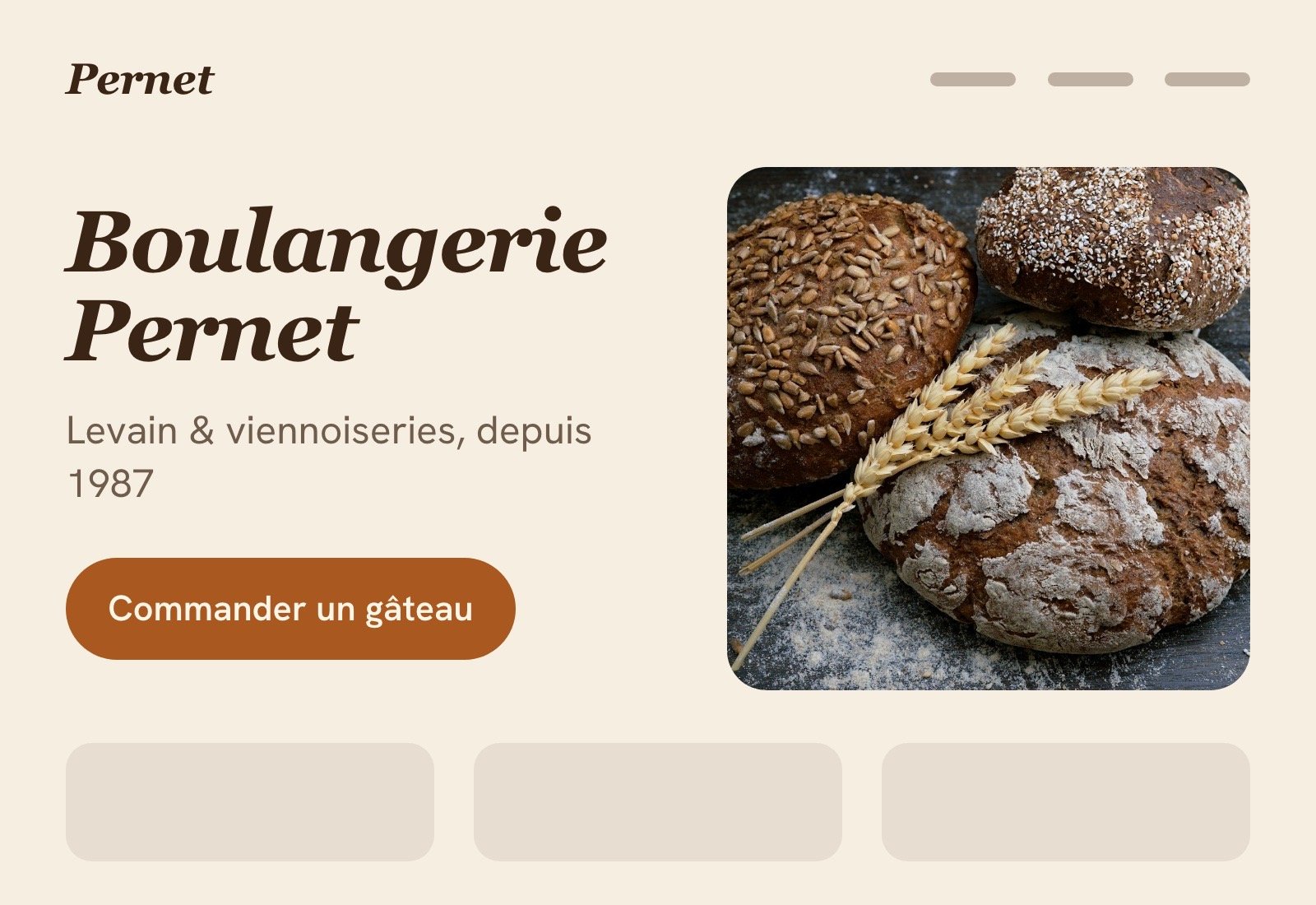 Site de Boulangerie Pernet