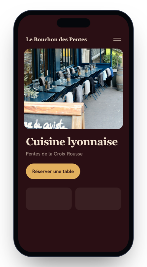Le site de Le Bouchon des Pentes sur un téléphone
